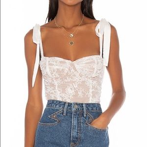 FOR LOVE AND LEMONS DOLLY BUSTIER TOP XS